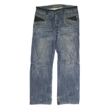 MONOPOL Mens Jeans Blue Regular Straight Denim Medium W38 L32 Stylish Pockets