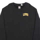 LEVI'S Mens Black Sweatshirt XL Crew Neck Cotton Blend Pullover Classic