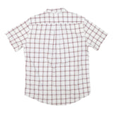 TOMMY HILFIGER Mens White & Maroon Check Shirt M Cotton Blend Casual Shirt