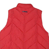 TOMMY HILFIGER Womens Red Sleeveless Quilted Jacket L Polyester Blend Zip Casual