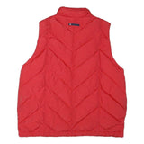TOMMY HILFIGER Womens Red Sleeveless Quilted Jacket L Polyester Blend Zip Casual