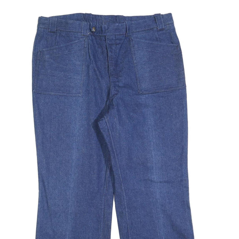 Womens Relaxed Blue Denim Jeans W38 L30 Cotton Blend Zip Pockets