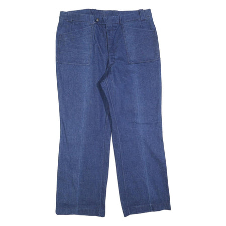 Womens Relaxed Blue Denim Jeans W38 L30 Cotton Blend Zip Pockets