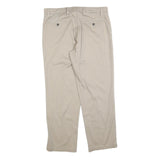 DOCKERS Mens Beige Regular Fit Straight Leg Trousers W34 L30 Cotton Blend Zip