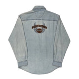 An American Legend Harley Davidson Graphic Denim Shirt - Small Light Wash Cotton