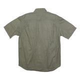 DULUTH Mens Green Casual Shirt M Cotton Blend Short Sleeve Button Pockets