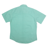 WRANGLER Mens Green Pattern Shirt L Short Sleeve Cotton Blend Casual Button