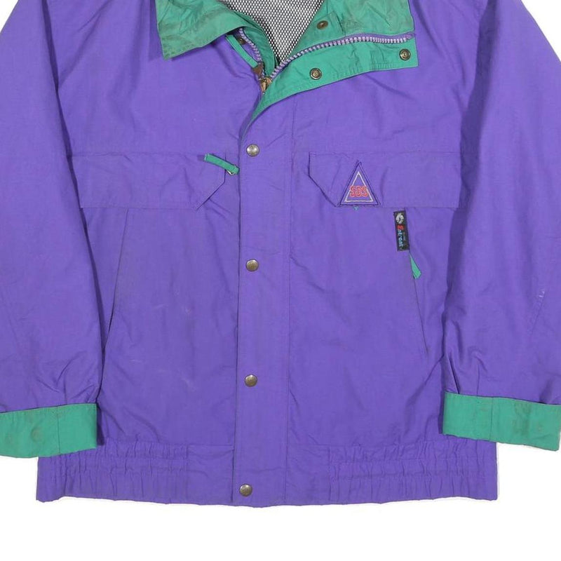 SOS Mens Purple & Green Zip Jacket M Polyester Blend Casual Outdoor Coat