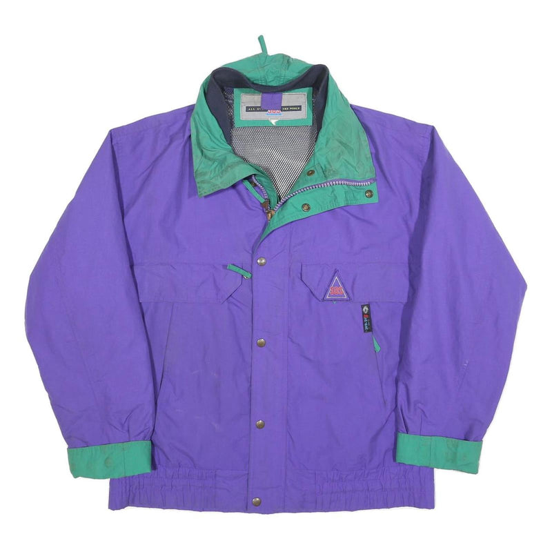 SOS Mens Purple & Green Zip Jacket M Polyester Blend Casual Outdoor Coat