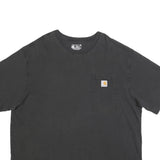 CARHARTT Mens Black & Cotton Blend Pocket T-Shirt 2XL Short Sleeve Crew Neck