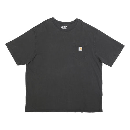 CARHARTT Mens Black & Cotton Blend Pocket T-Shirt 2XL Short Sleeve Crew Neck