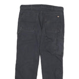 DICKIES Mens Cotton Blend Black Regular Fit Straight Leg Trousers W36 L32