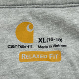 Age 14-15 Carhartt Hoodie - XL Grey Cotton Blend