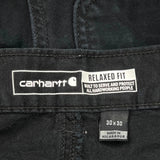 Carhartt Double Knee Carpenter Trousers - 30W 30L Black Cotton