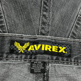 Avirex Wide Leg Graphic Jeans - 33W 28L Gray Cotton