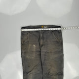 Carhartt Double Knee Carpenter Trousers - 34W 30L Grey Cotton