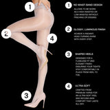 LECHERY® LUSTROUS SILKY SHINY 40 DENIER SEMI-OPAQUE PANTYHOSE TIGHTS • GREY