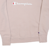 CHAMPION Womens Beige Cotton Blend Crew Neck Sweatshirt XL Classic Logo Pullover