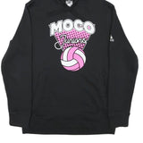 ADIDAS Womens Black Moco Juniors Pullover Hoodie M Cotton Blend Graphic