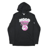 ADIDAS Womens Black Moco Juniors Pullover Hoodie M Cotton Blend Graphic