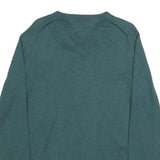 TOMMY HILFIGER Mens Green Cotton Blend Plain V-Neck Basic Knit Jumper S