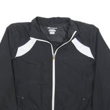 CHAMPION Womens Black & White Athletic Jacket M Polyester Blend Zip Plain