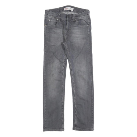 LEVI'S 511 Slim Girls Jeans Grey Denim W25 L25 Cotton Blend Zip Closure