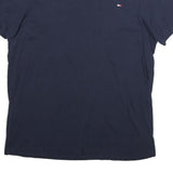 TOMMY HILFIGER Mens Navy Blue Cotton T-Shirt M Short Sleeve Crew Neck Logo