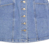 MY STYLE Womens Blue Denim Mini Cotton Skirt XS Button Front Pockets