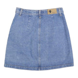 MY STYLE Womens Blue Denim Mini Cotton Skirt XS Button Front Pockets