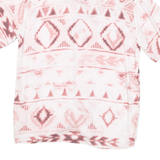 PULL & BEAR Mens White & Pink Patterned Shirt L Cotton Blend Summer Casual