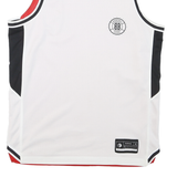 Mens White Black Red Sleeveless Sports Style L Crew Neck Basketball Jersey