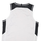 Mens White Black Red Sleeveless Sports Style L Crew Neck Basketball Jersey