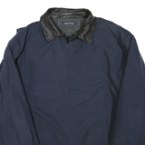 NAUTICA Mens Navy Blue Jacket L Polyester Blend Plain Zip Collar Lightweight