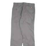 DICKIES Mens Cotton Blend Grey Regular Fit Straight Leg Trousers W32 L32
