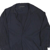 ZARA Womens Navy Basic Top Long Sleeve Collar Shirt M Lightweight