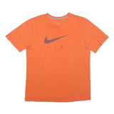 NIKE Mens Orange Air Graphic T-Shirt L Short Sleeve Crew Neck Cotton Blend