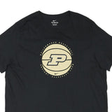 NIKE Mens Black Purdue Boilermaker Basketball Graphic T-Shirt 2XL Crew Neck