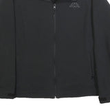KAPPA Womens Black Polyester Blend Zip Jacket L Plain Lightweight Sportswear