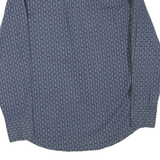 WRANGLER Mens Blue Patterned Cotton Blend Shirt M Button Long Sleeve Casual