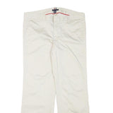 TOMMY HILFIGER Womens White Regular Fit Straight Leg Trousers W33 L28 Cotton