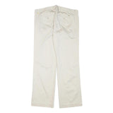 TOMMY HILFIGER Womens White Regular Fit Straight Leg Trousers W33 L28 Cotton