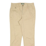 LAUREN RALPH LAUREN Womens Cotton Blend Beige Slim Straight Trousers W32 L30