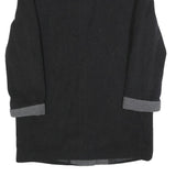 Womens Black & Grey Button Wool Blend Jacket UK 12 Classic Long Sleeve Plain