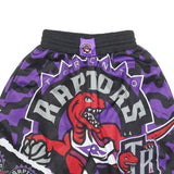 MITCHELL & NESS Mens Toronto Raptors Black & Purple Sports Basketball Shorts XS