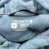 Carhartt Spellout Hoodie - Medium Blue Cotton