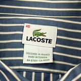 Lacoste Striped Shirt - Large Blue Cotton