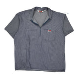 Ben Davis Striped Short Sleeve Shirt - XL Blue Cotton Blend