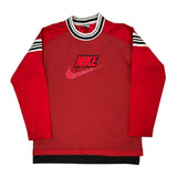 Age 12-13 Nike Striped Sweatshirt - Large Red Polyester