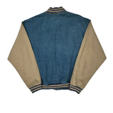 Amerhart Logo Tri-Mountain Varsity Jacket - XL Beige Cotton